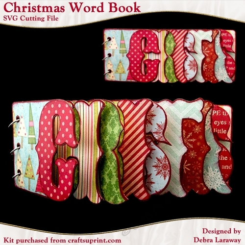 Christmas Word Book Shaped Scrapbook