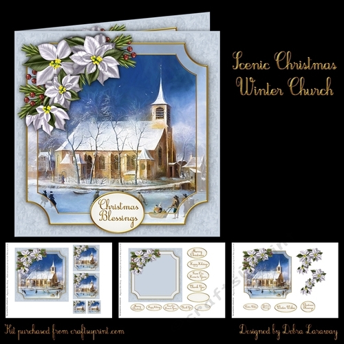 Scenic Christmas Winter Church