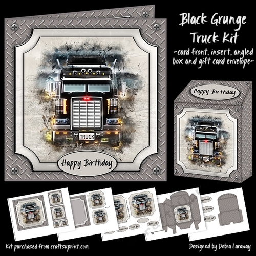 Black Grunge Truck Kit Male Birthday Trucker