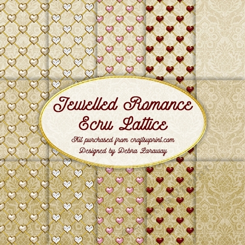 Jeweled Romance Ecru Lattice love valentine backing papers