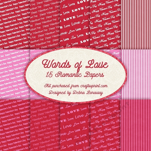 Words of Love Valentine Backgrounds backing papers