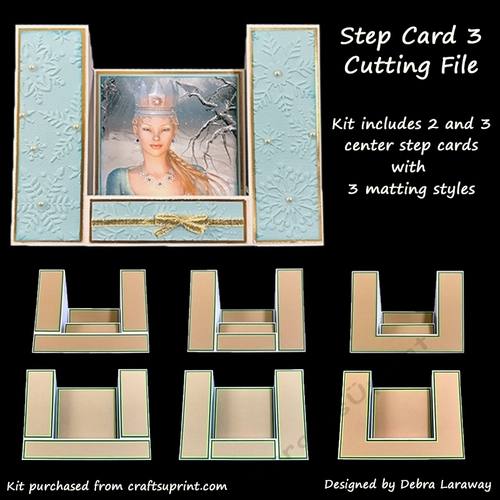 Center Step Card Instructions.pdf Center Step Card 3 Card Blank Cutting File Template - CUP783028_1571 ...