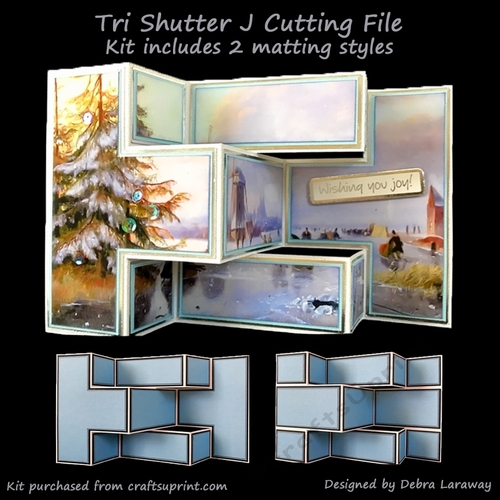 Tri Shutter Card J Cutting File Card Blank Template