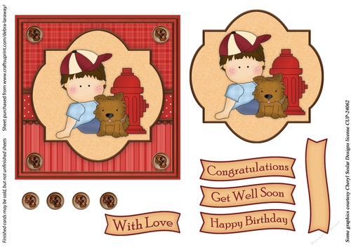 Happy Birthday Boy Dog card front get well with love congratulations
