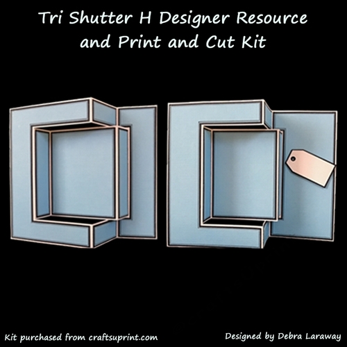 Tri Shutter Card H Commercial Use Template and Print and Cut
