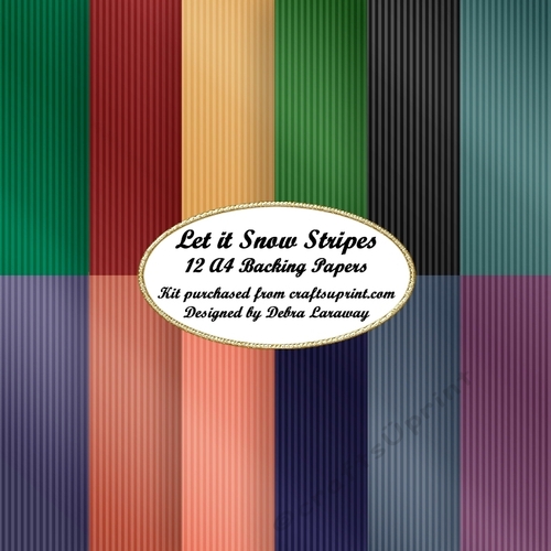 Let it Snow Jewel Tone Stripe Backgrounds Papers