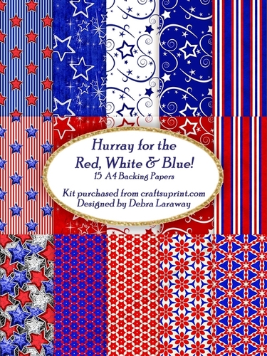 USA Hurray for the Red, White and Blue Backgrounds Papers