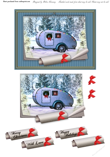 Caravan Camper RV Calendar Christmas Holiday Winter Easy Quick Cards