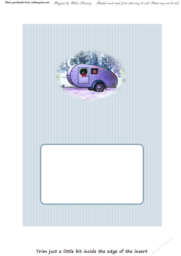 Caravan Camper RV Calendar Christmas Holiday Winter Easy Quick Cards insert
