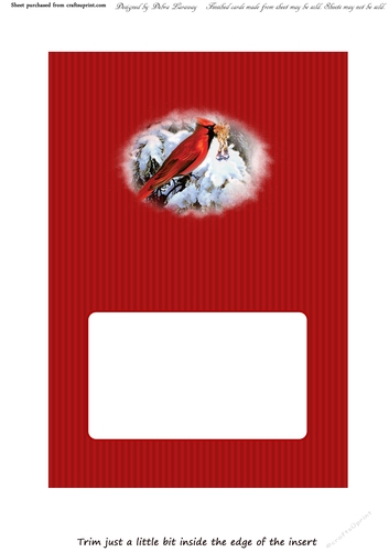 Cardinal in Snow Calendar Christmas Holiday Winter Easy Quick Cards blank insert