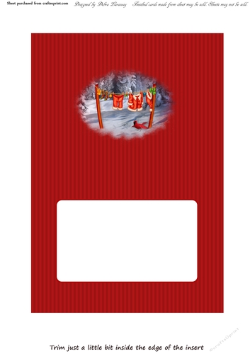 Santa Claus Clothesline Calendar Christmas Holiday Winter Easy Quick Cards blank insert