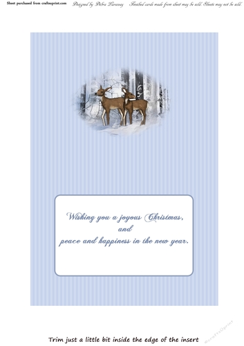 Winter Forest Deer Calendar Christmas Holiday Winter Easy Quick Cards insert