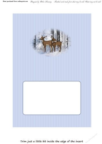 Winter Forest Deer Calendar Christmas Holiday Winter Easy Quick Cards blank insert