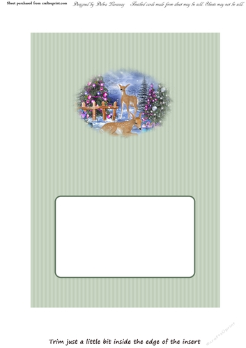 Fantasy Winter Forest Deer Calendar Christmas Holiday Winter Easy Quick Cards blank insert
