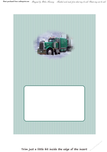 Semi Truck Lorry Big Rig Calendar Christmas Holiday Winter Easy Quick Cards blank insert