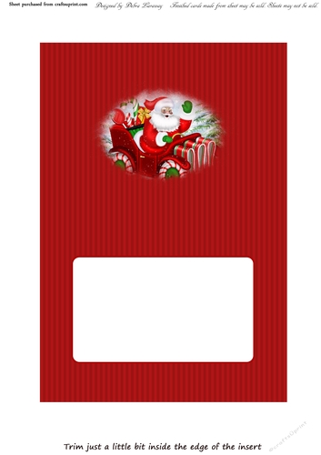 Santa Driving Car Calendar Christmas Holiday Winter Easy Quick Cards blank insert