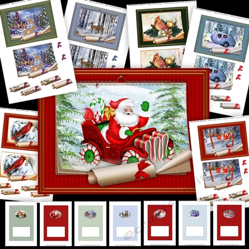 Calendar Christmas Holiday Winter Easy Quick Cards Bumper Kit