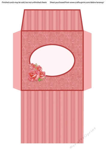 Pink Roses and Fan Valentine Birthday Envelope for Mom Wife Friend Women