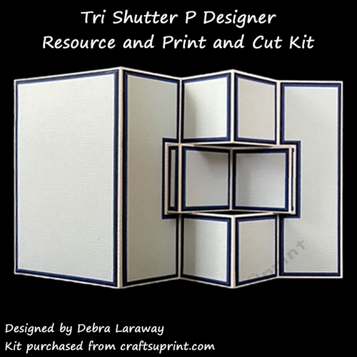 Portrait Tri Shutter Card P Commercial Use Template and Print and Cut