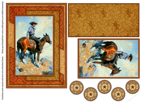 Western cowboy horse rider fathers day mens birthday cards for men quick card