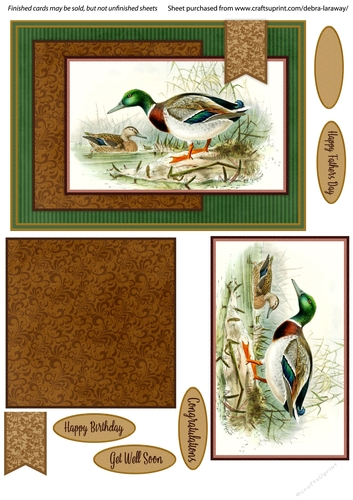 Mallard duck sportsman birds outdoors fathers day birthday card for men male birthday