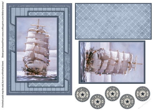 Nautical sailing ship ocean fathers day mens birthday cards for men quick card