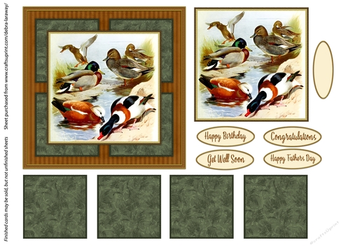 Mallard ducks birds sportsman birds outdoors fathers day birthday card for men male birthday