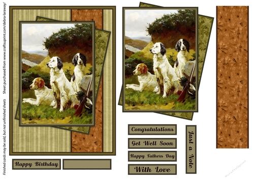 Spaniel hunting dogs sportsman hunter birthday card for men father grandfather brother