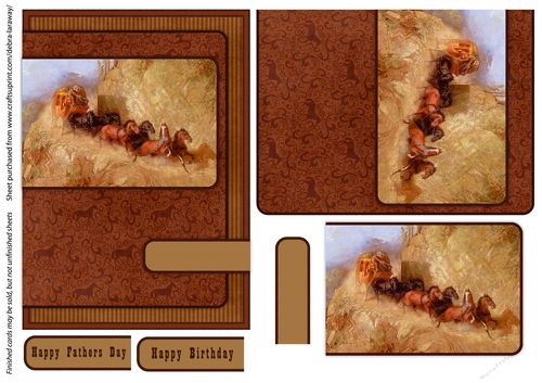 Stagecoach 2 Western cowboy horses fathers day male birthday cards for men quick card all occasion