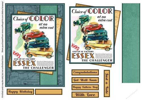 Vintage car automobile advertisement racing garage auto driving test license card for men