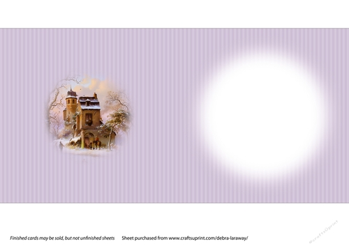 Snow Scene 3 traditional Christmas card Quick card Christmas scene landscape insert