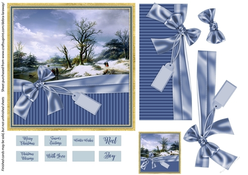 Snow Scene 4 traditional Christmas card Quick card Christmas scene landscape