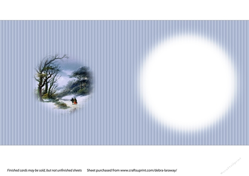 Snow Scene 4 traditional Christmas card Quick card Christmas scene landscape insert