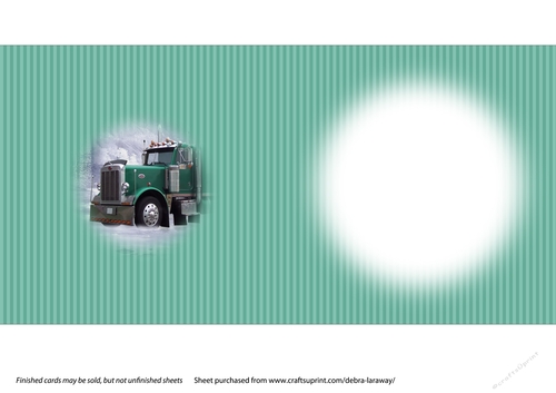 Snow Scene 7 Christmas card Quick card Card foFur men Truck Semi Lorry 18 Wheeler full insert