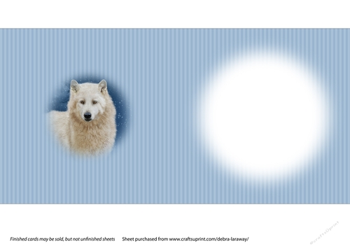 Snow Scene 8 Arctic Wolf wildlife scenic animals Christmas card Quick card full insert