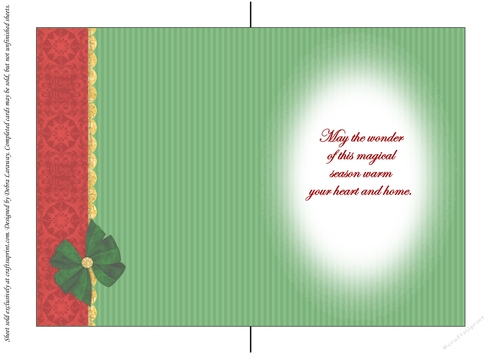 Christmas Card Santa Card Front Quick Card Decoupage with Border 2 insert A