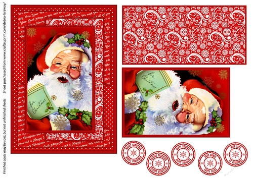Clean & Simple Christmas, Quick Card, Layered, Decoupage, Santa Claus, St Nick, 1