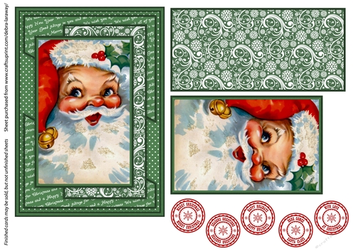 Clean & Simple Christmas, Quick Card, Layered, Decoupage, Santa Claus, St Nick, 3