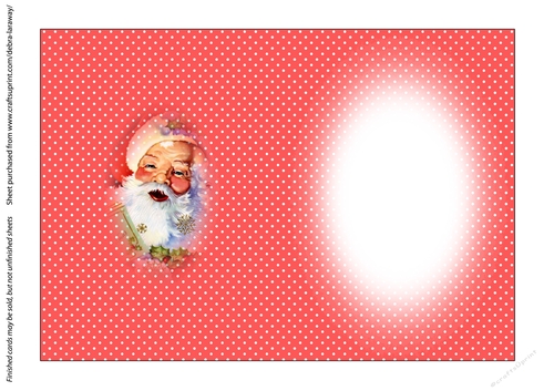 Clean & Simple Christmas Card Quick Card Decoupage Santa Claus 1 insert C blank
