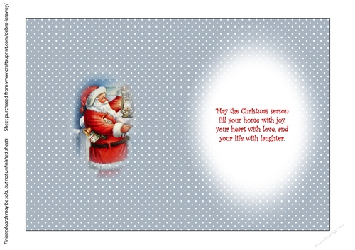 Clean & Simple Christmas Card Quick Card Decoupage Santa Claus 2 insert A