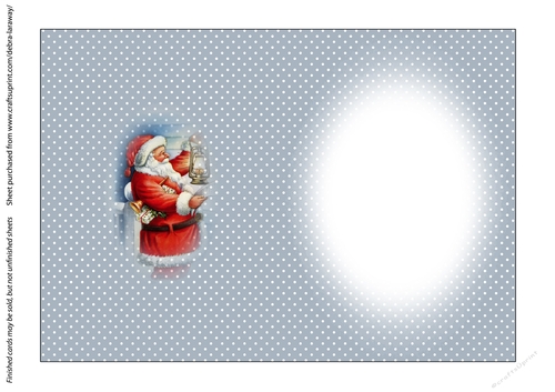 Clean & Simple Christmas Card Quick Card Decoupage Santa Claus 2 insert C blank