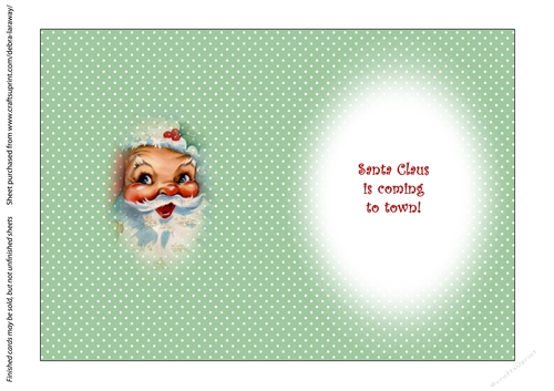 Clean & Simple Christmas Card Quick Card Decoupage Santa Claus 3 insert B