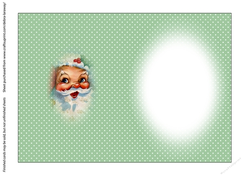 Clean & Simple Christmas Card Quick Card Decoupage Santa Claus 3 insert C blank