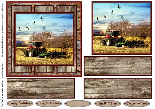Birthday card, with tractor, farming, for men, 1