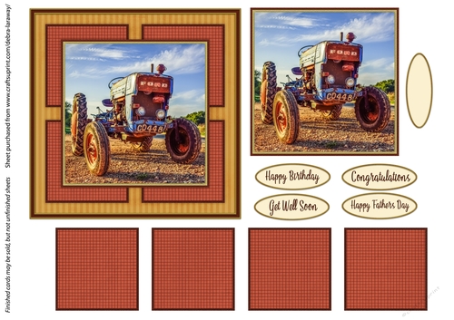 Birthday card, with tractor, farming, for men, 2