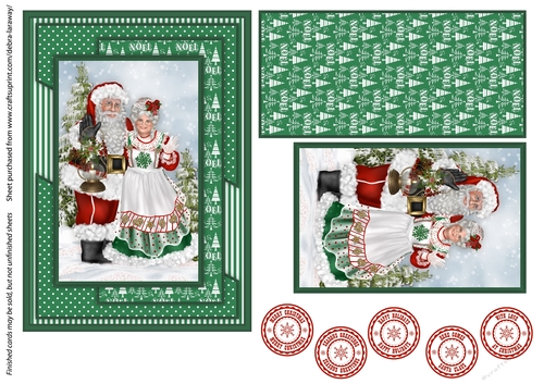 Clean & Simple Christmas, Quick Card, Layered, Decoupage, Santa Claus, St Nick, 5