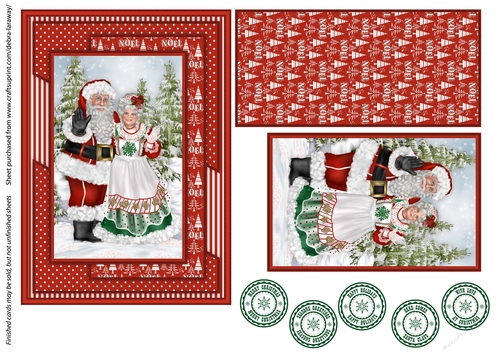 Clean & Simple Christmas, Quick Card, Layered, Decoupage, Santa Claus, St Nick, 6