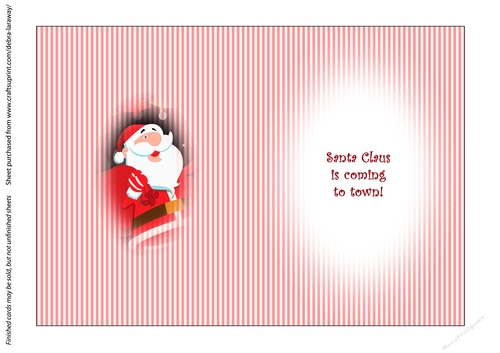 Clean & Simple Christmas, Quick Card, Layered, Decoupage, Santa Claus, St Nick,4 insert B