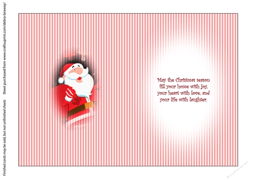 Clean & Simple Christmas, Quick Card, Layered, Decoupage, Santa Claus, St Nick,4 insert C