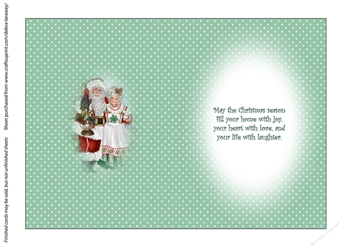 Clean & Simple Christmas, Quick Card, Layered, Decoupage, Santa Claus, St Nick,5 insert C